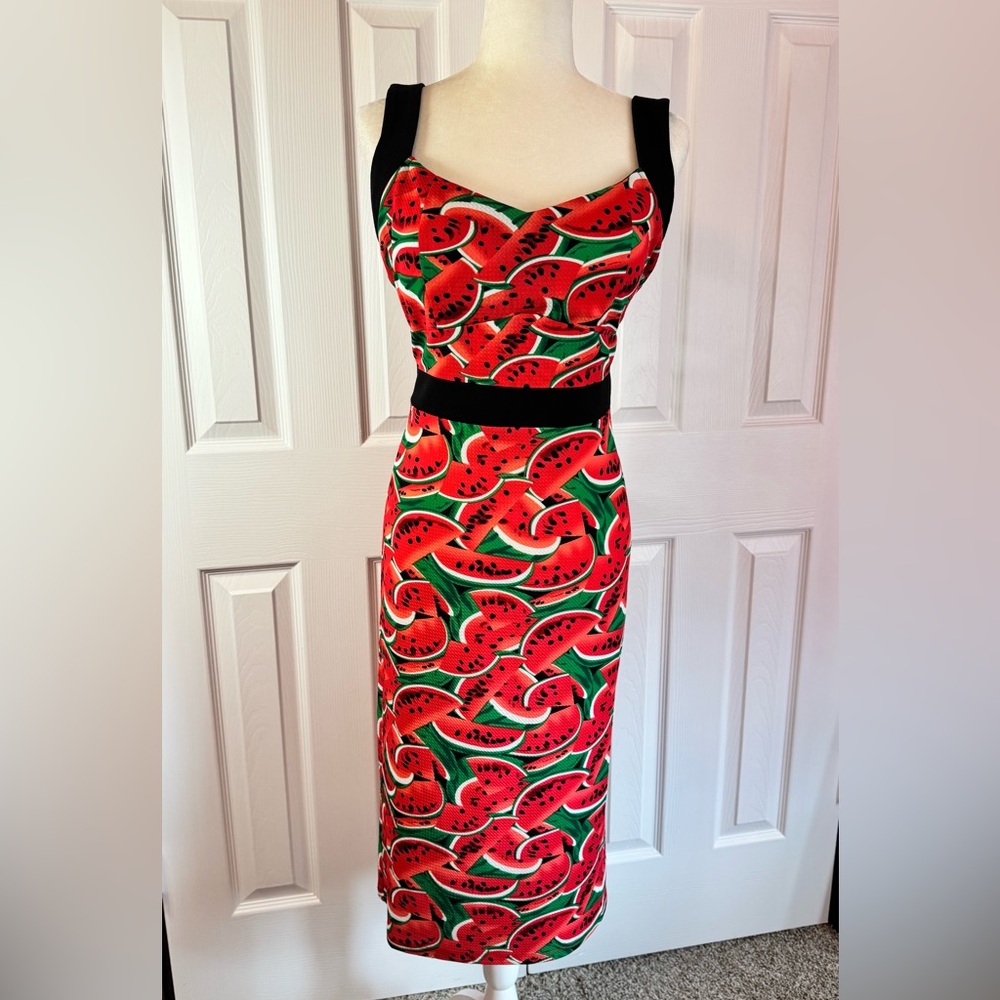Unique Vintage Watermelon Wiggle Dress, Size XL